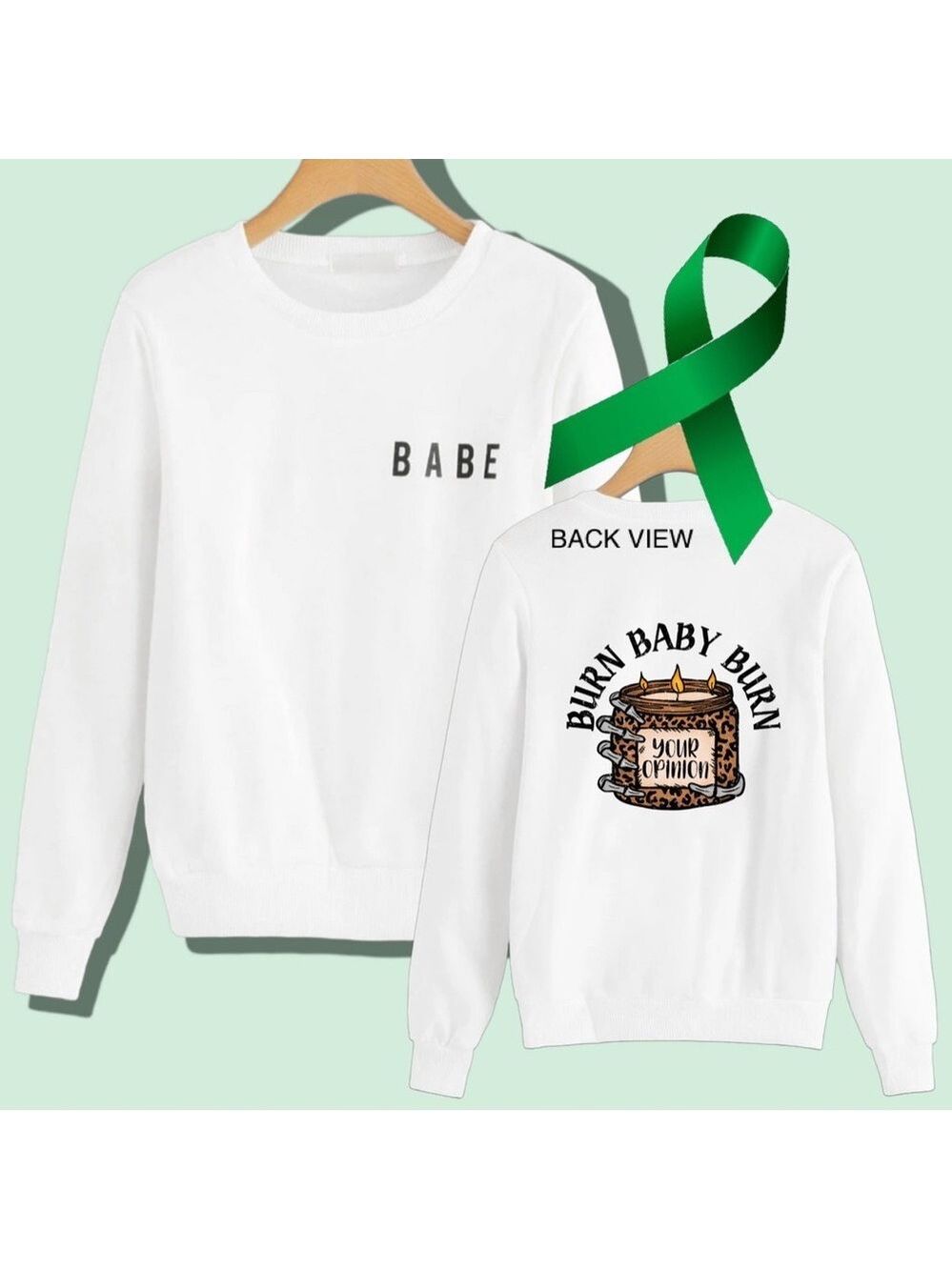 Your Opinion Can Burn Mental Health graphic crewneck sweatshirt size XL